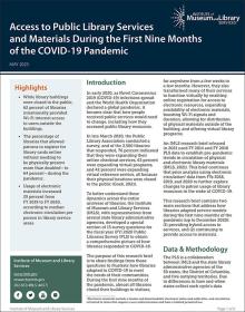Research Brief: Access to Public Library Services and Materials During the First Nine Months of the COVID-19 Pandemic cover
