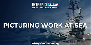 First slide of an image deck which is part of the IMLS supported resource set focused on work on board ship.