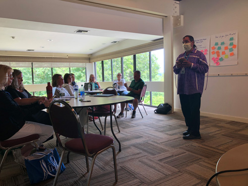 Instructor leading discussion during workshop