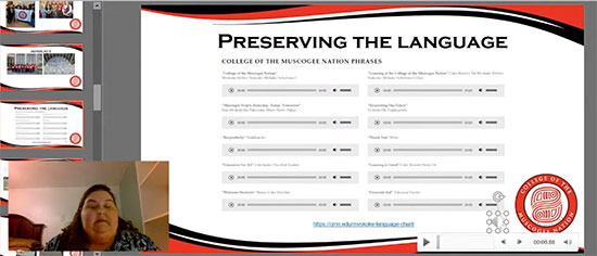 web presentation slide displaying text and audio buttons.