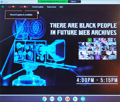 Archiving the Black Web (ATBW) Zoom call screenshot