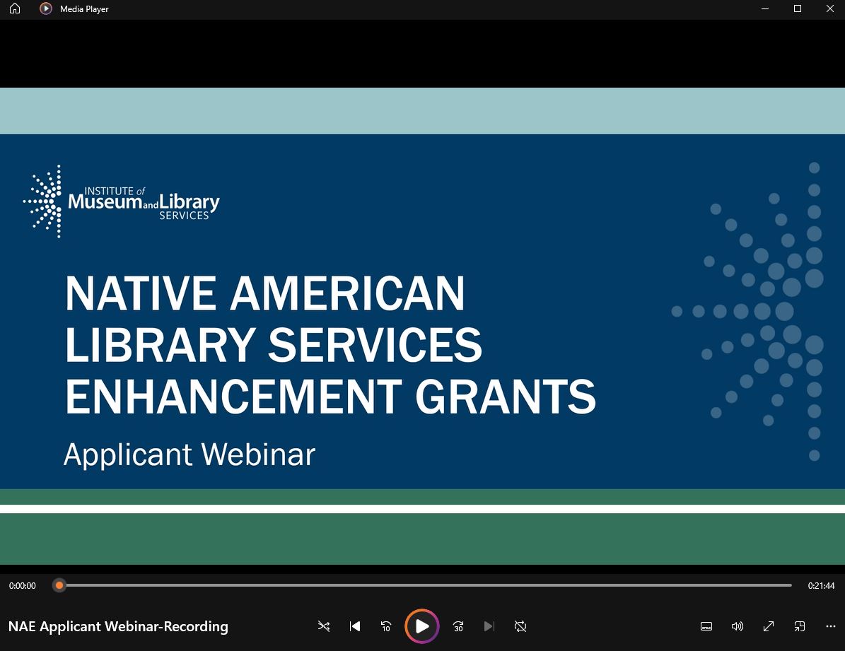 Native American Library Services: Enhancement Grants Applicant Webinar thumbnail