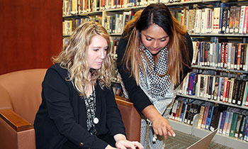 Social work interns Simone Moonsamy and Lydia Hawkins