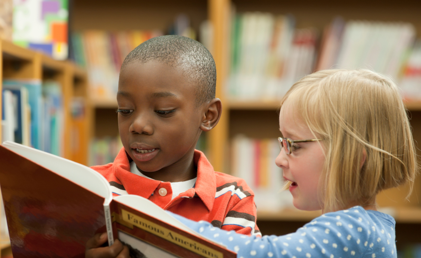 Kids Reading at the library