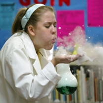 Student participating in a hands-on science activity during a KC Science, INC program.