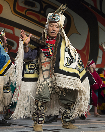 Traditional dance by tribal member.