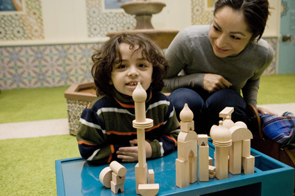 Block play in the Courtyard. Photo by: aommiephotography.com