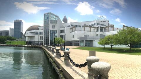 View of the Great Lakes Science Center from the harbor