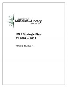 IMLS Strategic Plan FY 2007 – 2011 cover